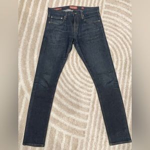 Lucky brand selvage raw denim jeans size 30 x 32 , 110 skinny slim fit.